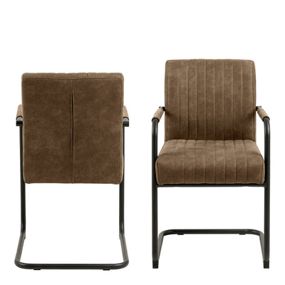 Adele Dining Chair in Light Brown Fabric Set of 2 – FTG, view 2