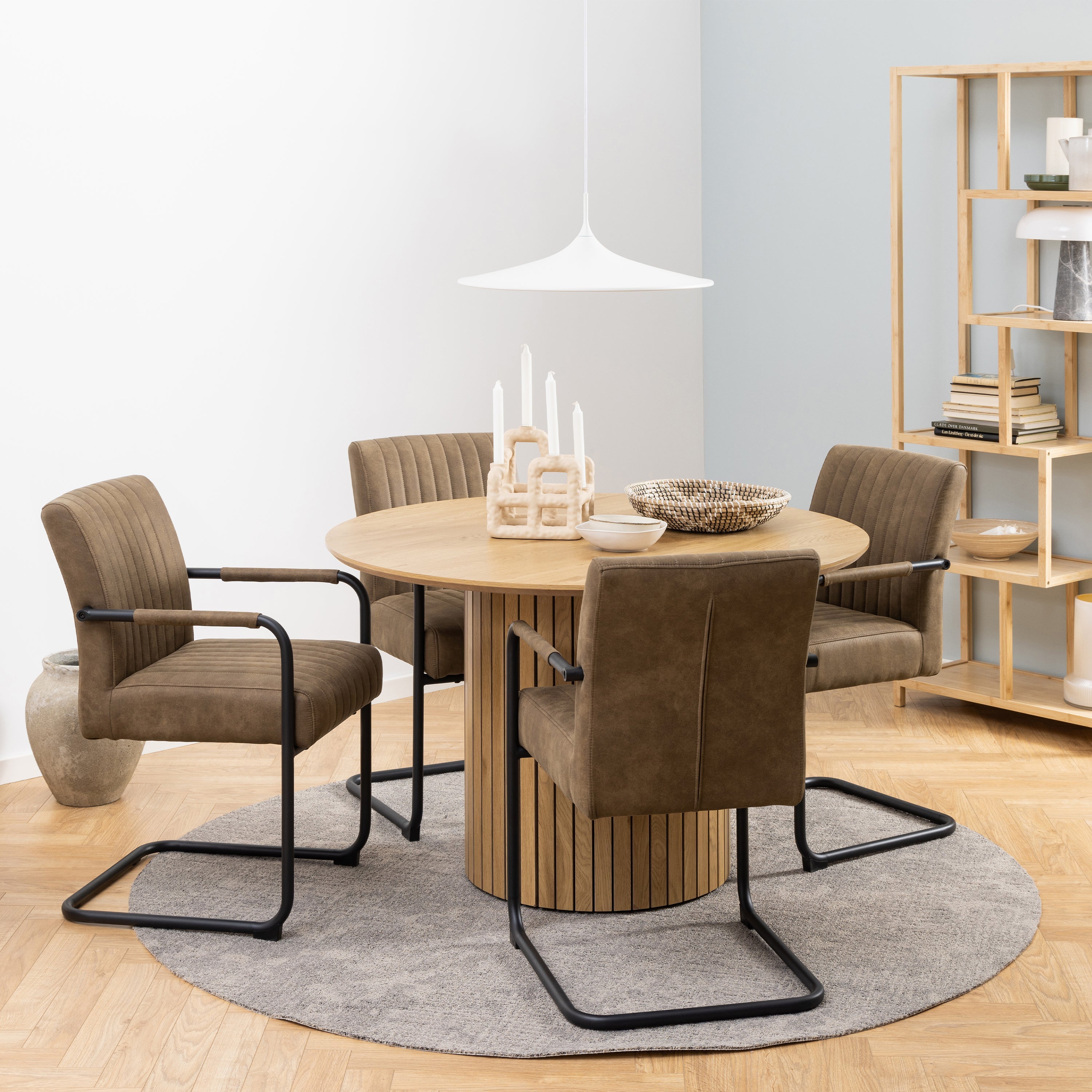 Adele Dining Chair in Light Brown Fabric Set of 2 – FTG, view 4