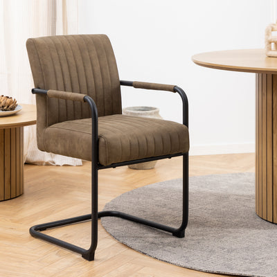 Adele Dining Chair in Light Brown Fabric Set of 2 – FTG, view 5