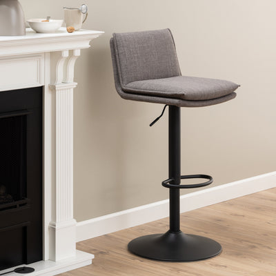 Flynn Swivel Bar Stool with Height Adjustable Function in Light Grey-Brown. – FTG, view 4