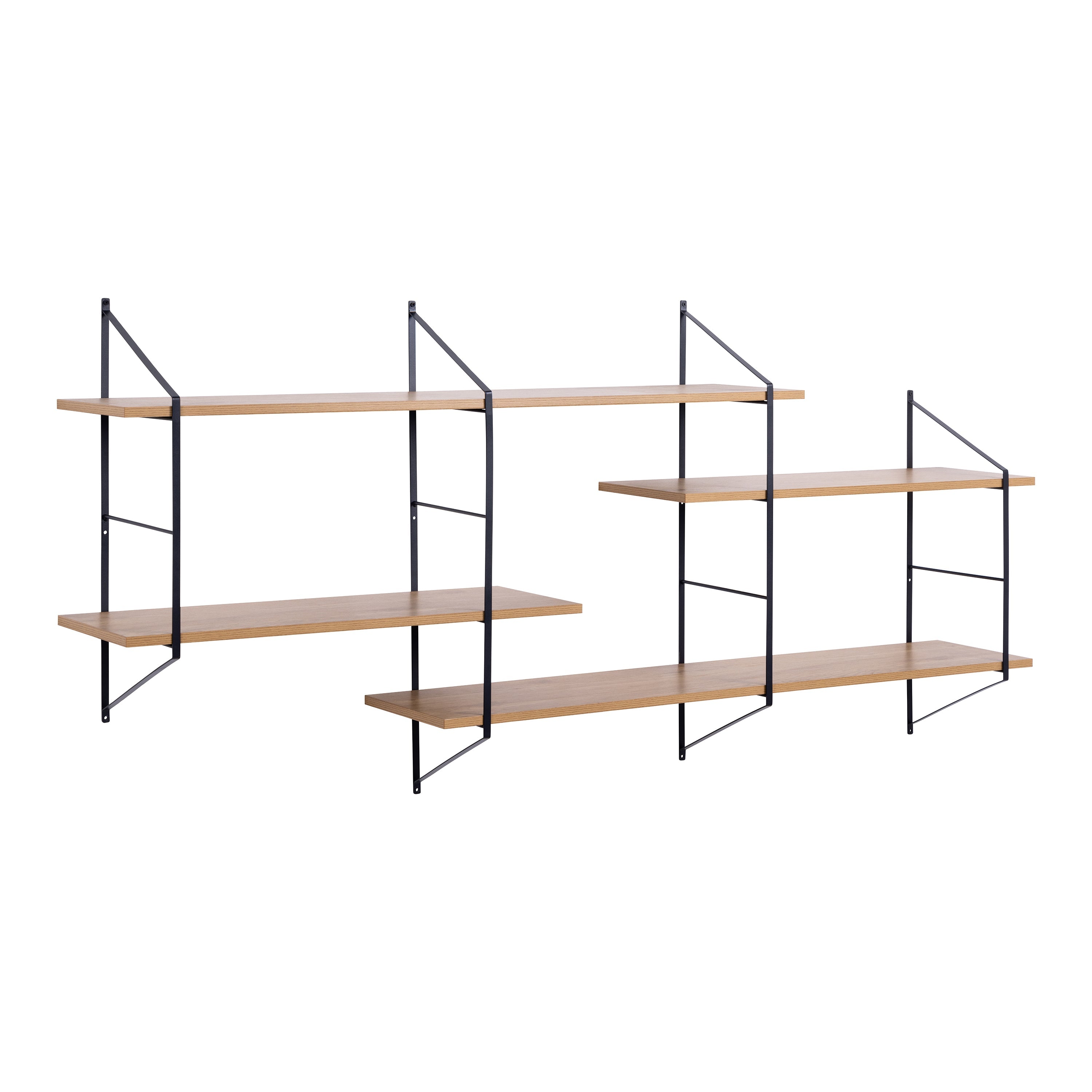 Belfast Wall Unit with 4 Shelves in Oak – FTG