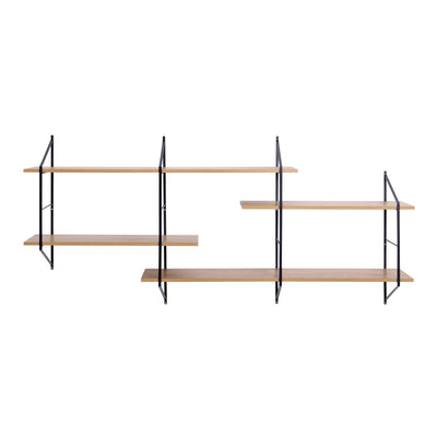 Belfast Wall Unit with 4 Shelves in Oak – FTG, view 2