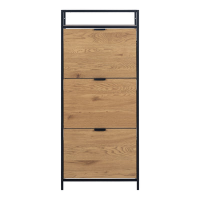Seaford Shoe Cabinet in Black and Oak – FTG, view 2