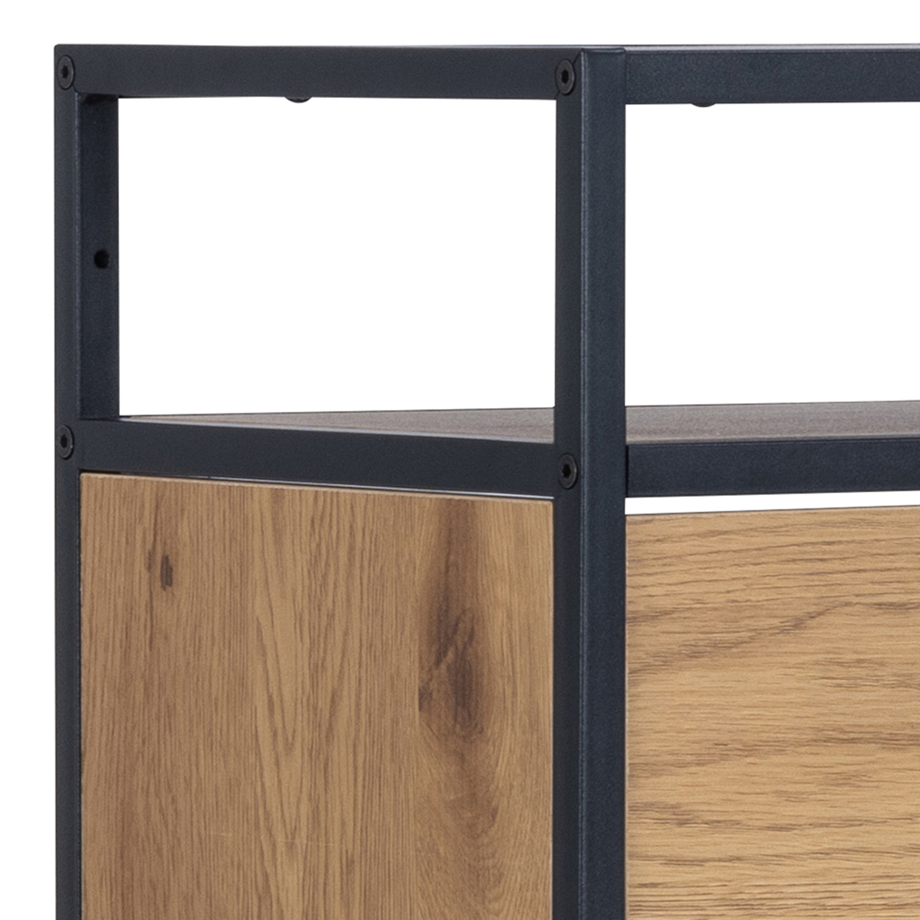 Seaford Shoe Cabinet in Black and Oak – FTG, view 7