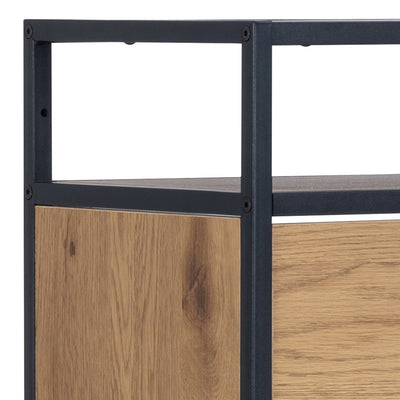 Seaford Shoe Cabinet in Black and Oak – FTG, view 7