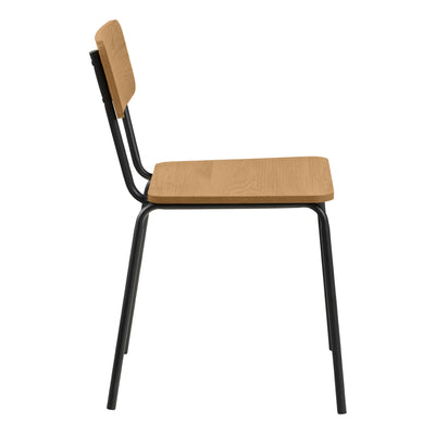 Peru Dining Chair in Steel and Oak Set of 4 – FTG, view 3