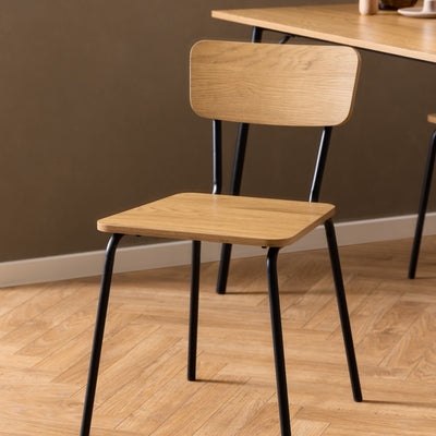 Peru Dining Chair in Steel and Oak Set of 4 – FTG, view 5