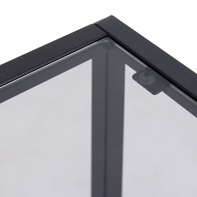 Randolf Bedside Table in Black with Smoked Glass – FTG, view 7