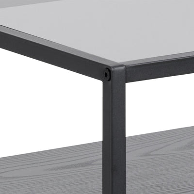 Randolf Bedside Table in Black with Smoked Glass – FTG, view 8