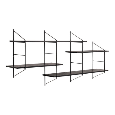 Belfast Wall Unit with 4 Shelves in Black – FTG
