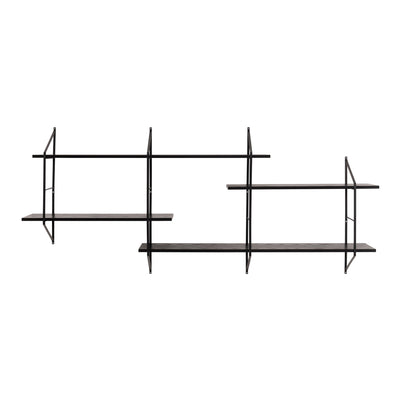 Belfast Wall Unit with 4 Shelves in Black – FTG, view 2