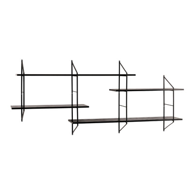 Belfast Wall Unit with 4 Shelves in Black – FTG, view 3