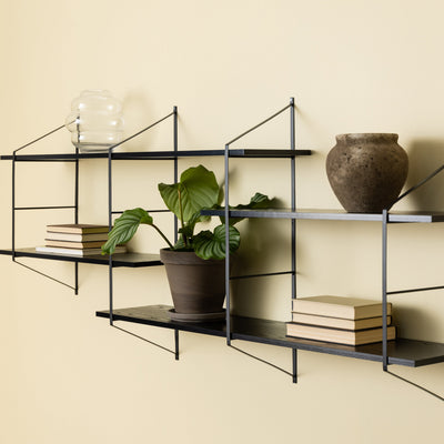 Belfast Wall Unit with 4 Shelves in Black – FTG, view 5