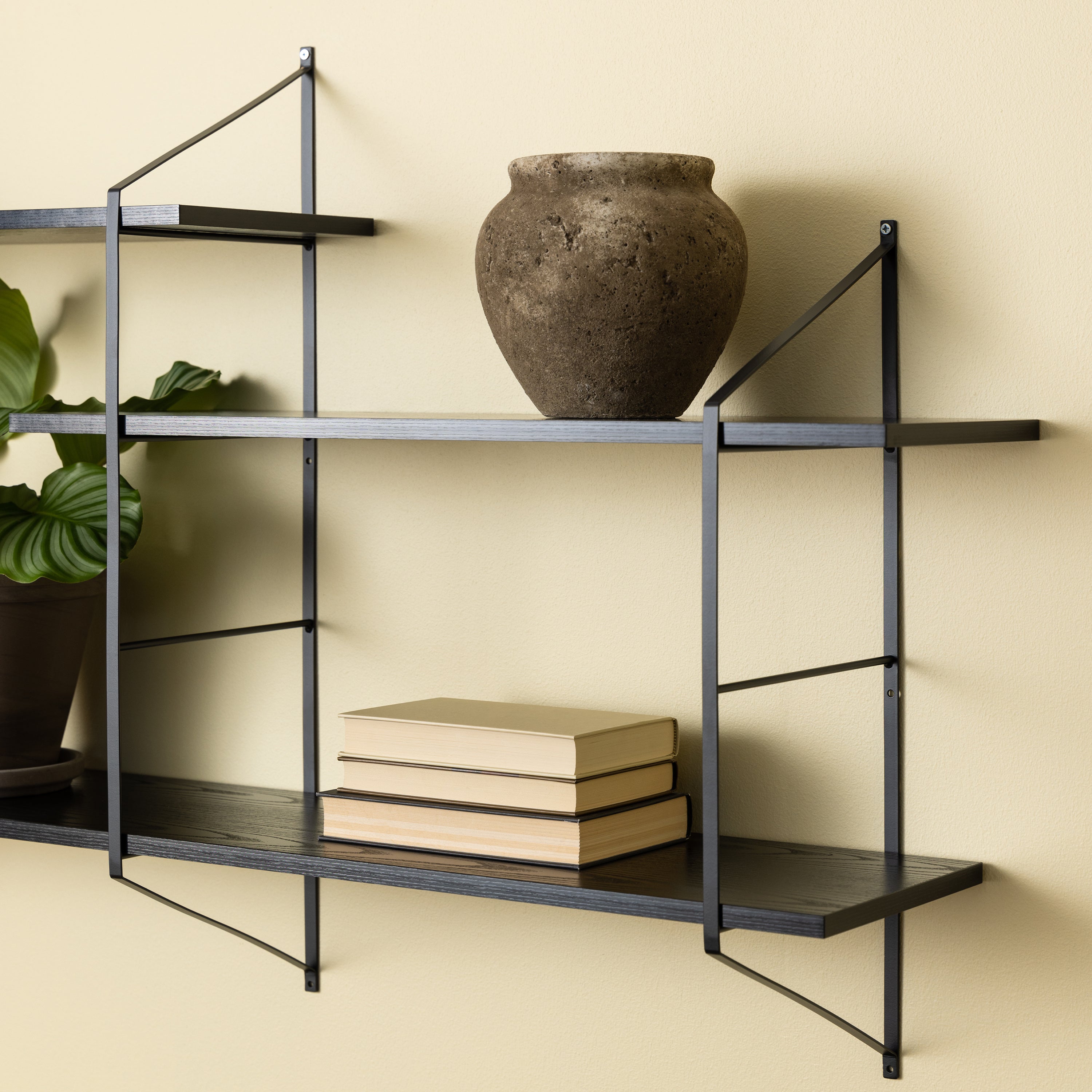 Belfast Wall Unit with 4 Shelves in Black – FTG, view 6