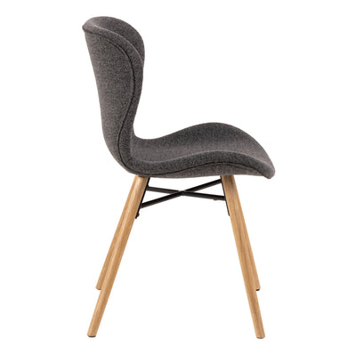 Townsville Round Dining Table in White and Oak Included 4 Batilda Dining Chairs with Grey Fabric and Oak – FTG, view 7