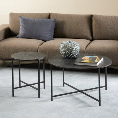 Lamoine Round Side Table in Matt Black – FTG, view 3