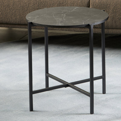 Lamoine Round Side Table in Matt Black – FTG, view 4