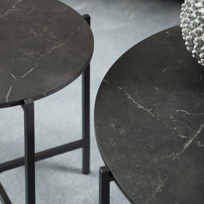 Lamoine Round Side Table in Matt Black – FTG, view 5