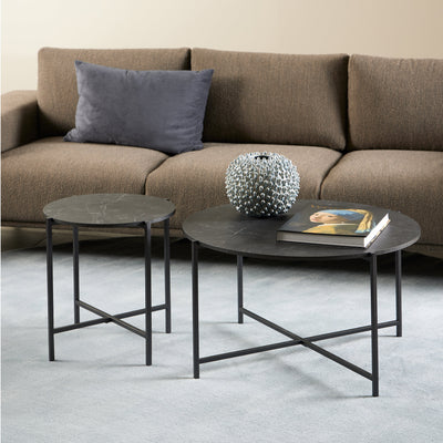 Lamoine Round Coffee Table in Matt Black – FTG, view 3