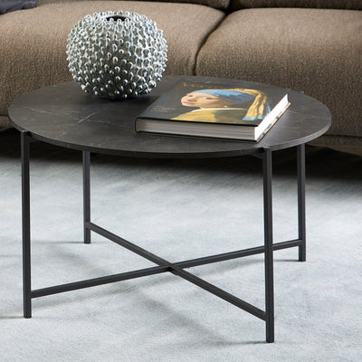 Lamoine Round Coffee Table in Matt Black – FTG, view 4