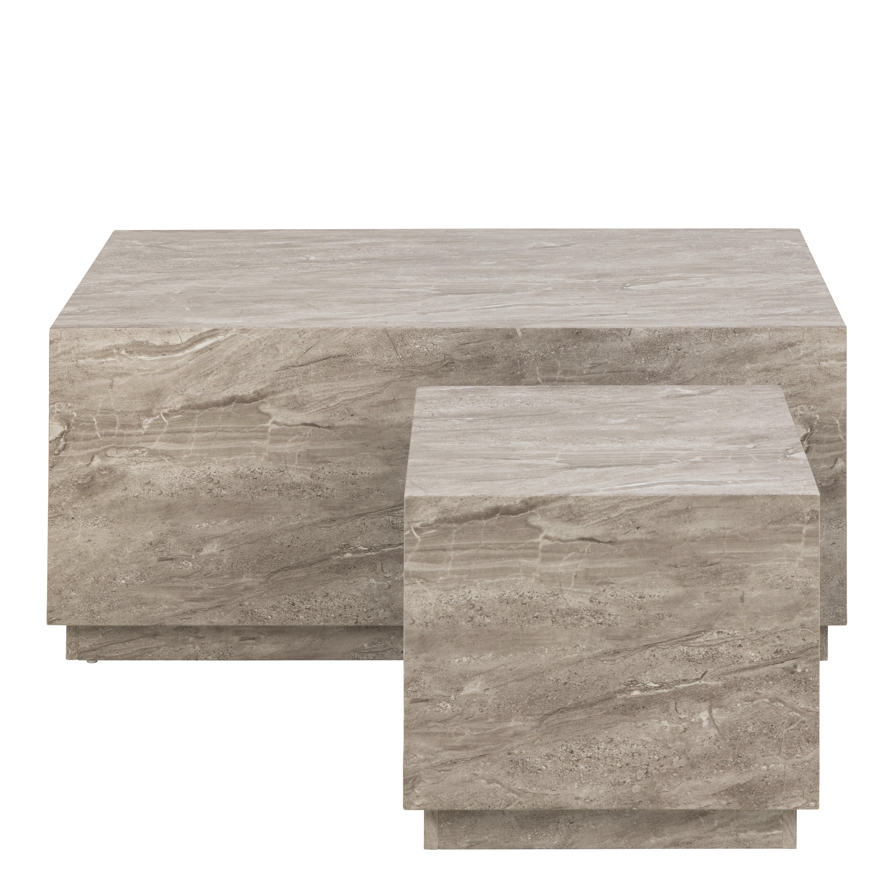 Dice Coffee Table Set in Grey Marble – FTG, view 2
