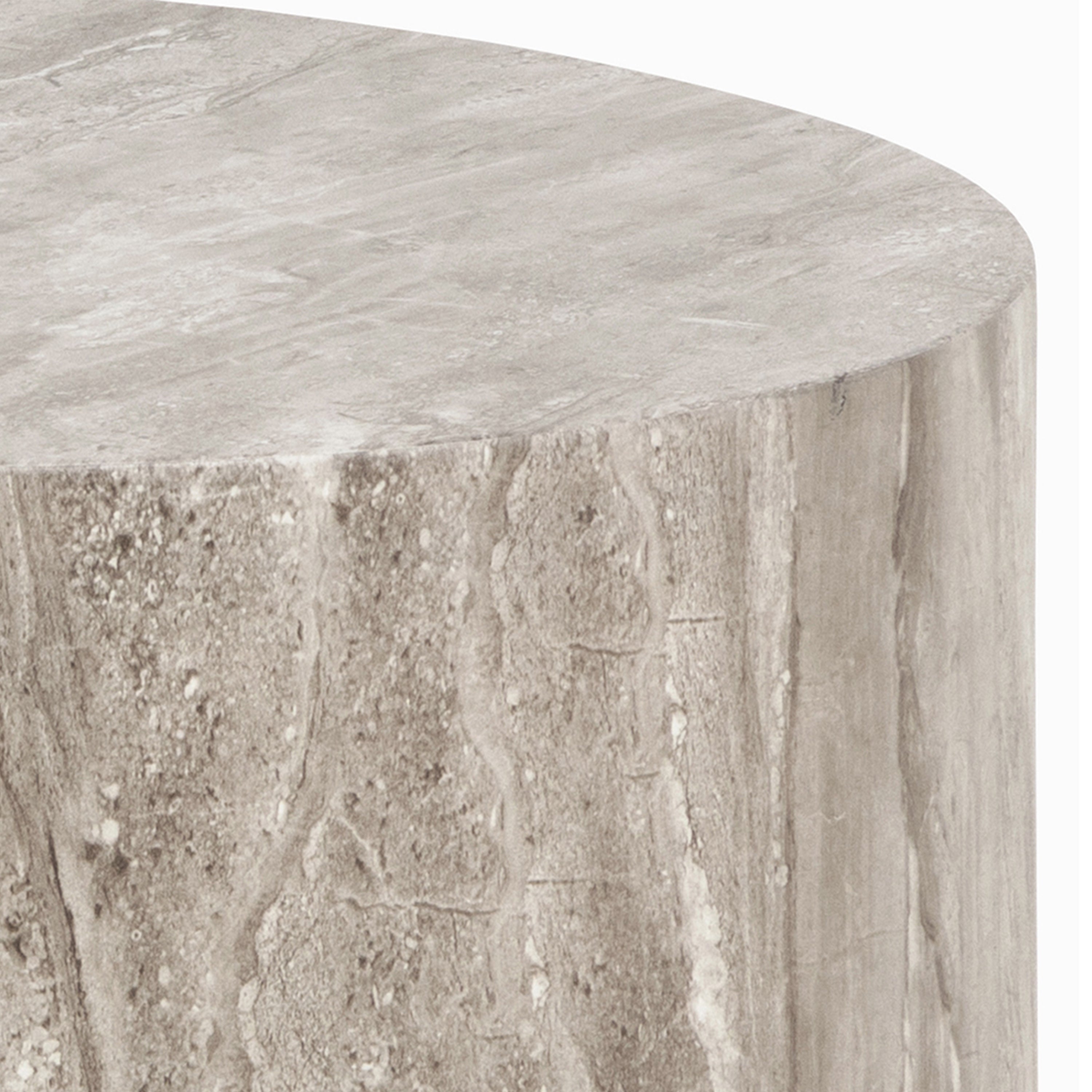 Dice Round Coffee Table Set in Grey Marble – FTG, view 6