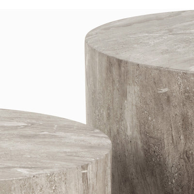 Dice Round Coffee Table Set in Grey Marble – FTG, view 7