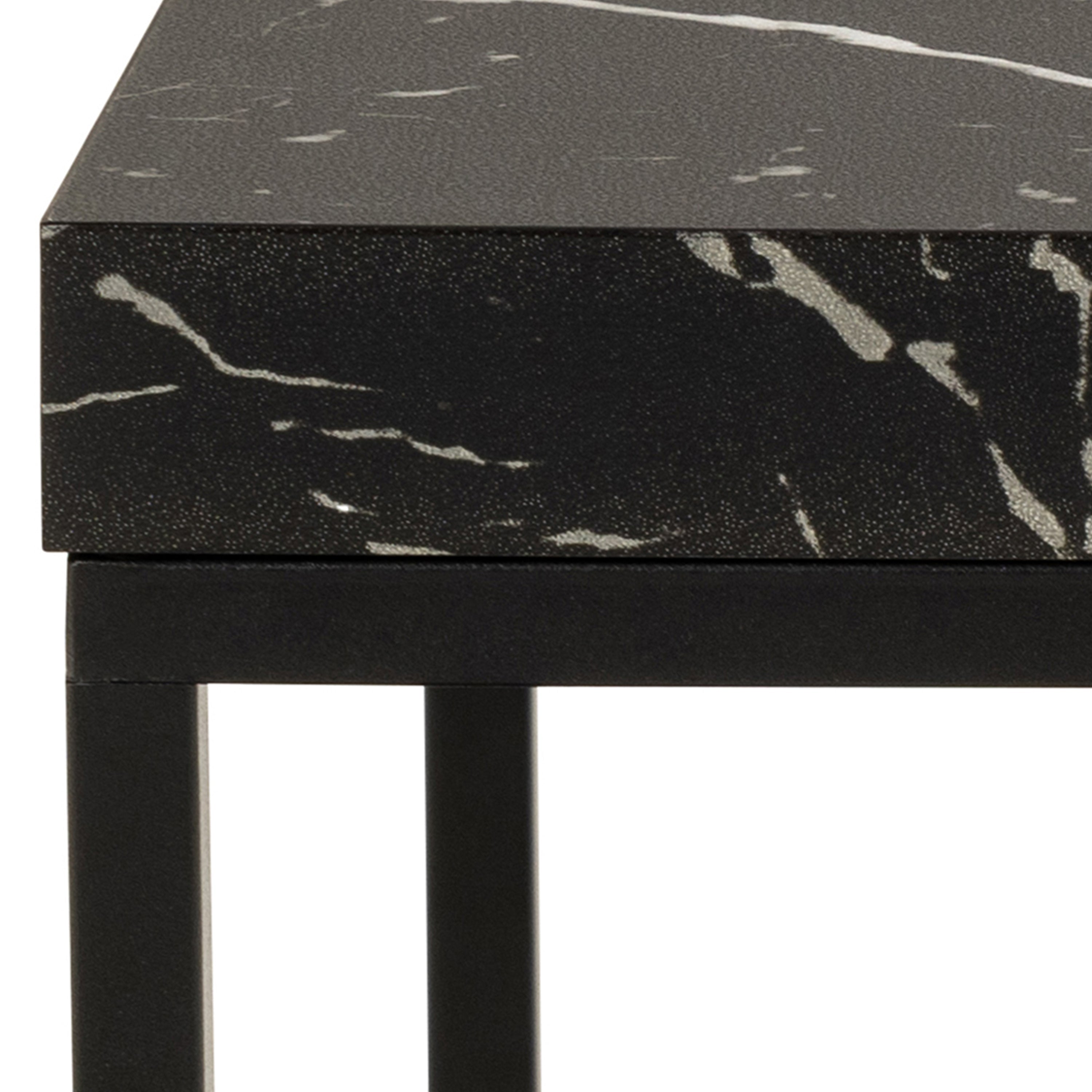Barossa Coffee Table with Black Marble Marquina Top & Black Steel Base 40cm – FTG, view 5