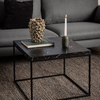Barossa Coffee Table with Black Marble Marquina Top & Black Steel Base 60cm – FTG, view 4