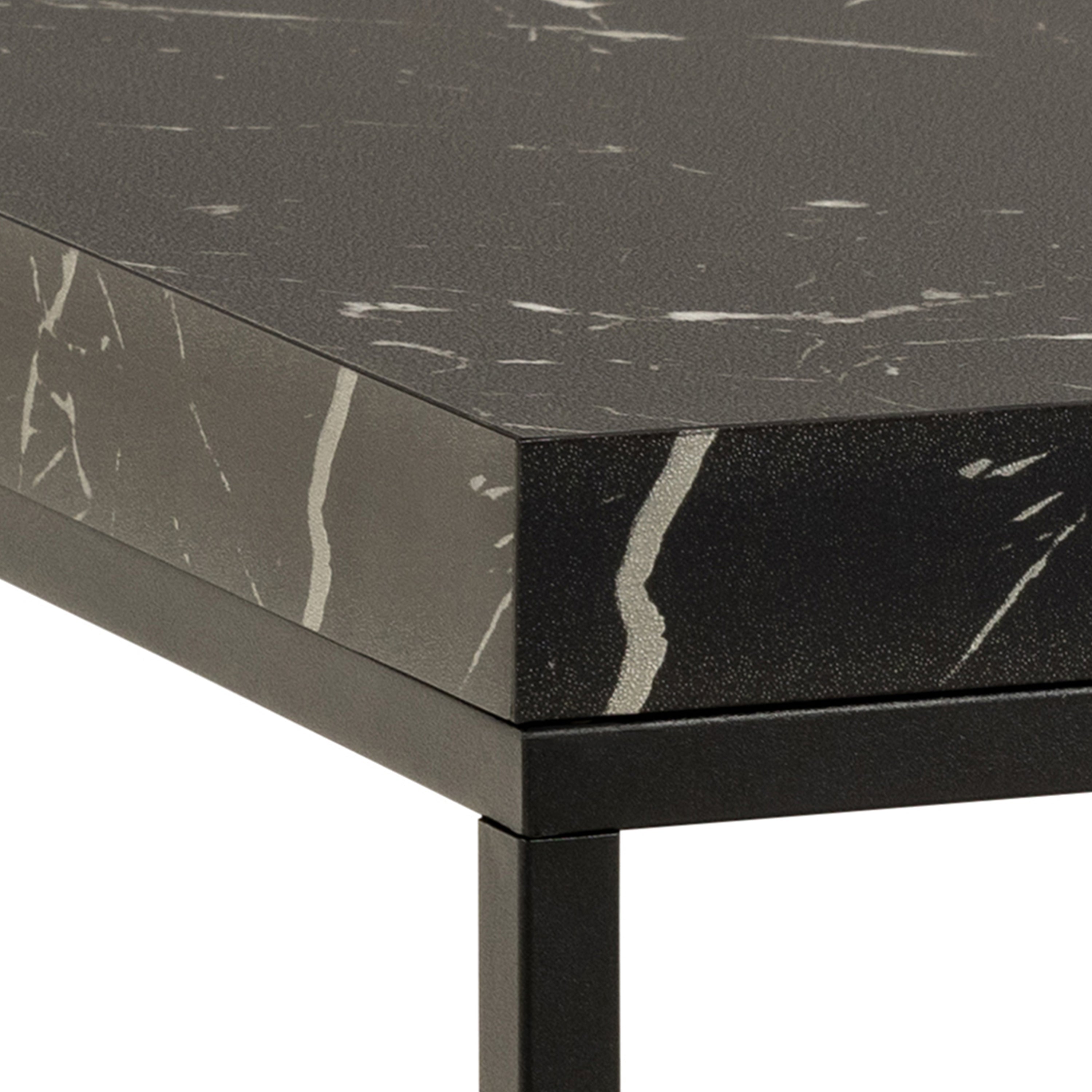 Barossa Coffee Table with Black Marble Marquina Top & Black Steel Base 60cm – FTG, view 5