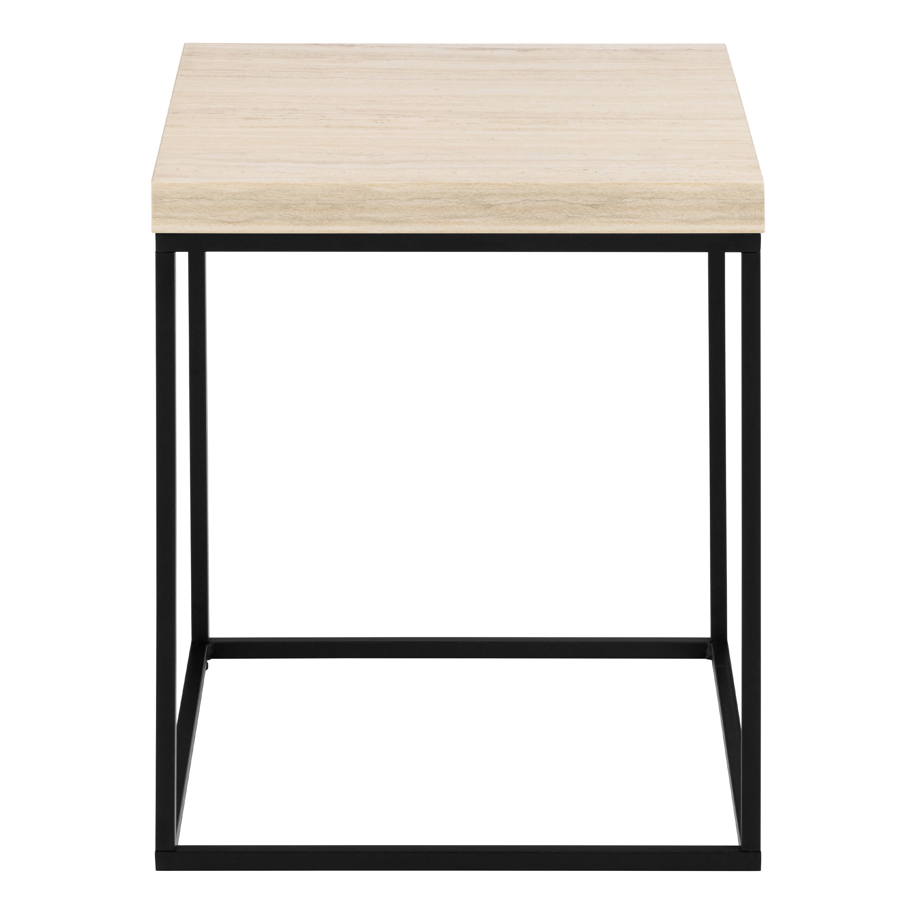 Barossa Coffee Table with Travertine Rough Paper Top & Black Powder Steel Base 40cm – FTG, view 2