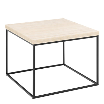 Barossa Coffee Table with Travertine Rough Paper Top & Black Powder Steel Base 60cm – FTG