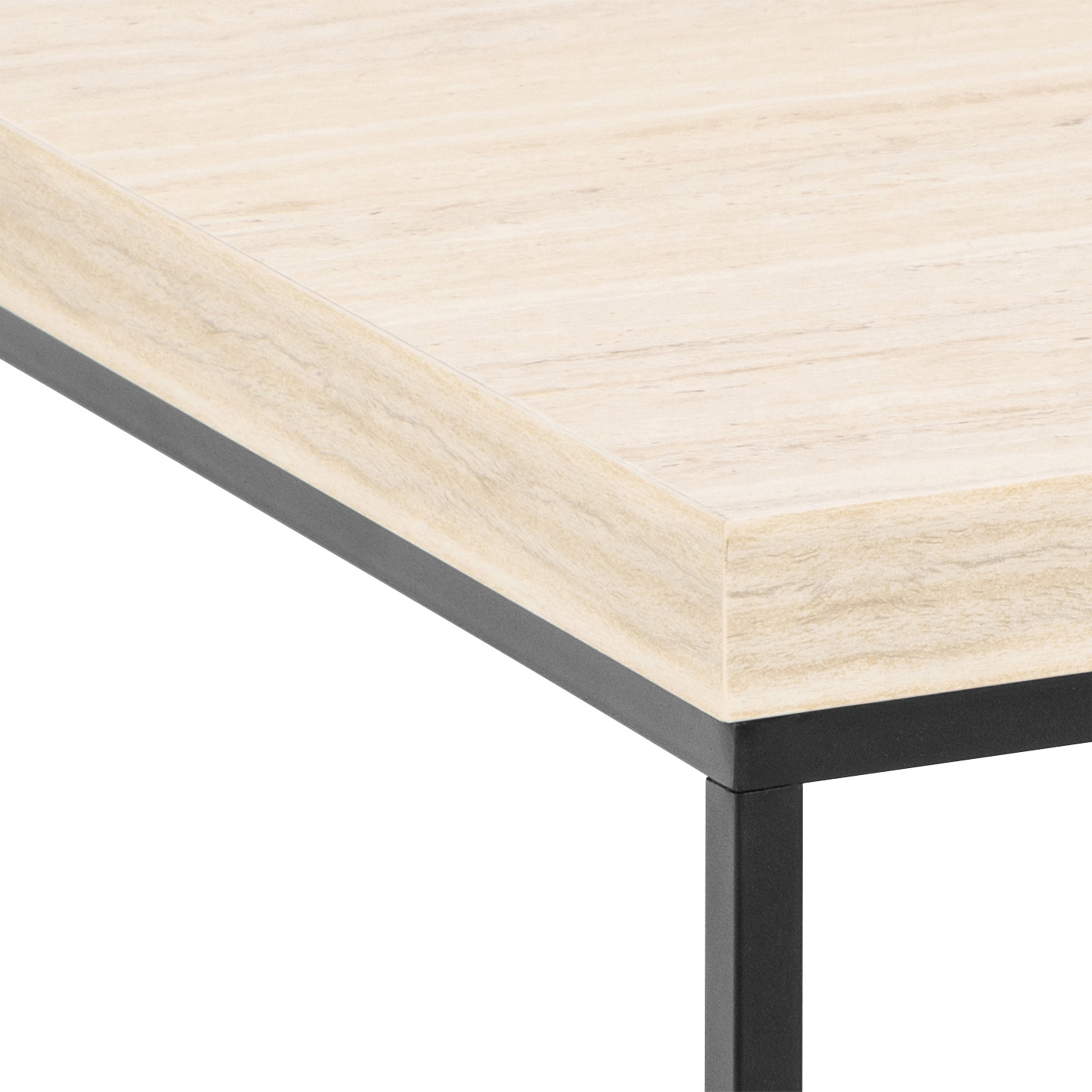Barossa Coffee Table with Travertine Rough Paper Top & Black Powder Steel Base 60cm – FTG, view 5