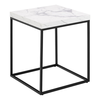 Barossa Coffee Table with White Marble Carrara Top & Black Base 40cm – FTG