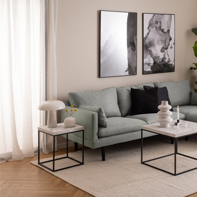 Barossa Coffee Table with White Marble Carrara Top & Black Base 40cm – FTG, view 6