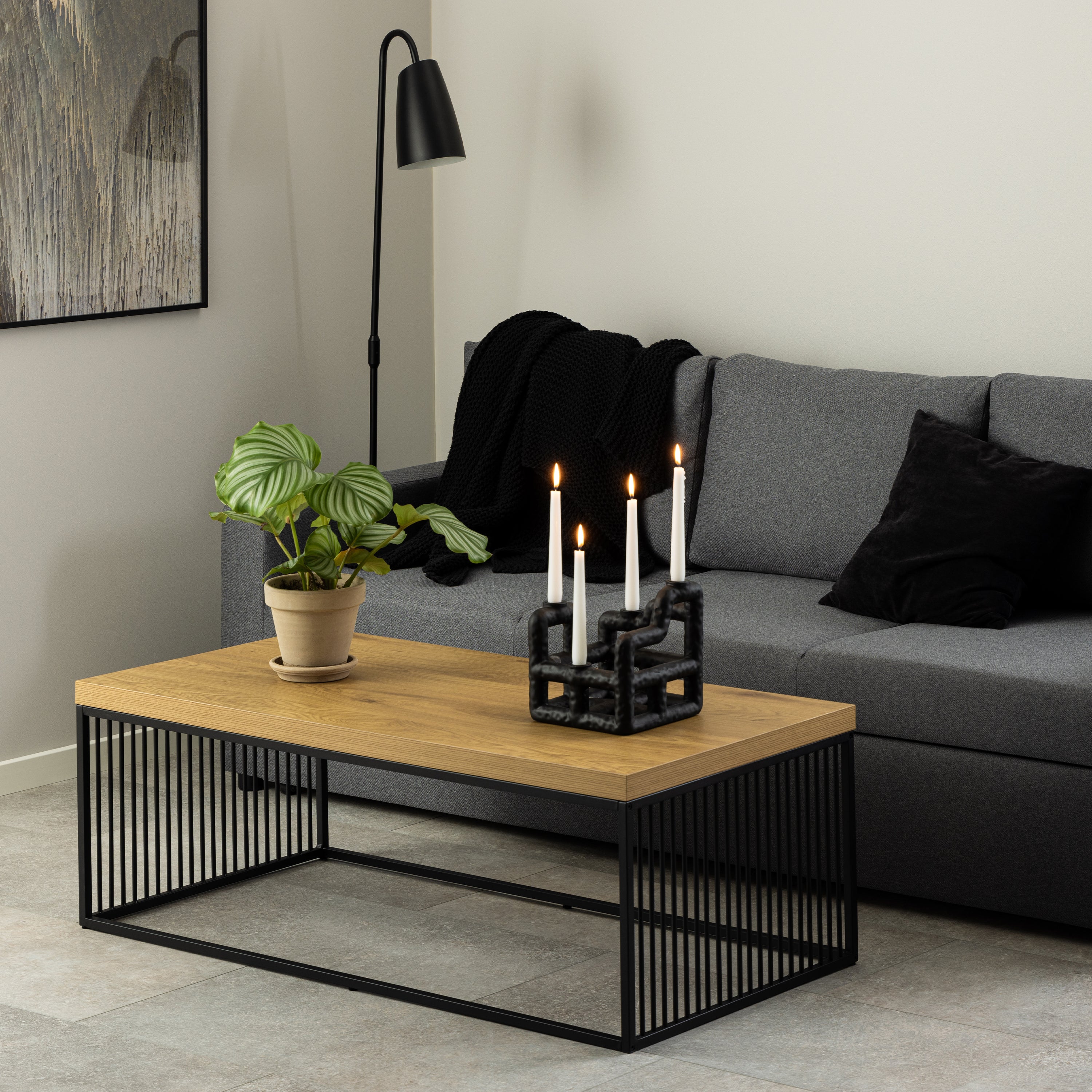 Strington Coffee Table in Black and Oak – FTG, view 3