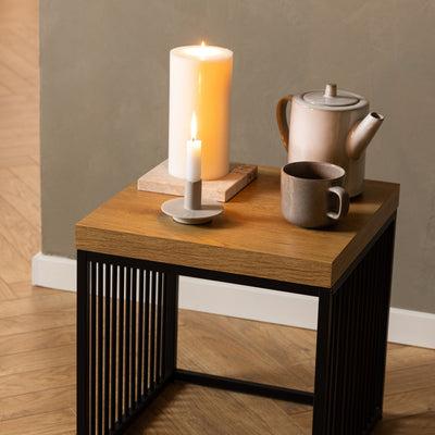 Strington Side Table in Black and Oak – FTG, view 5