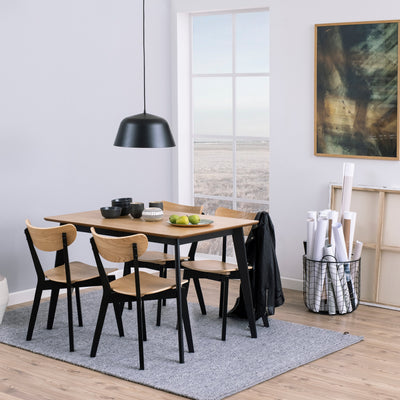 Roxby Dining Chairs in Black and Oak Set of 2 – FTG, view 5