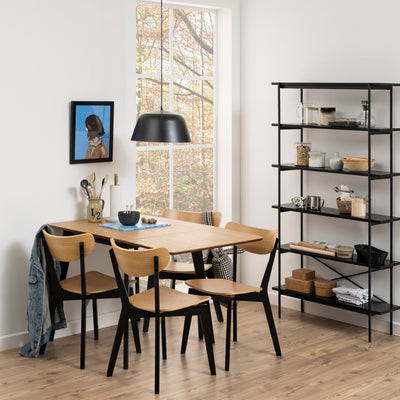 Roxby Dining Chairs in Black and Oak Set of 2 – FTG, view 6