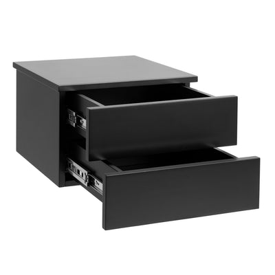 Avignon Bedside Table with 2 Drawers in Black – FTG, view 4