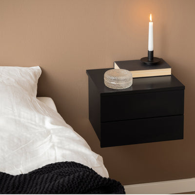 Avignon Bedside Table with 2 Drawers in Black – FTG, view 5