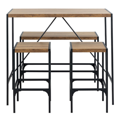 Bahamas Bar Table Set in Black and Oak – FTG, view 2