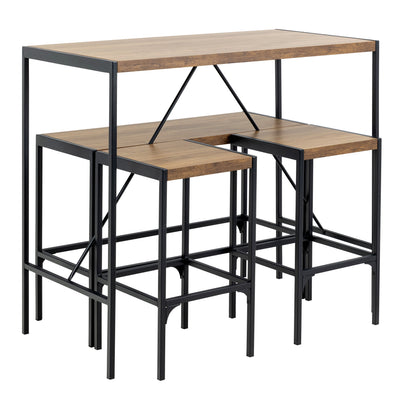 Bahamas Bar Table Set in Black and Oak – FTG, view 3