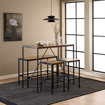 Bahamas Bar Table Set in Black and Oak – FTG, view 4