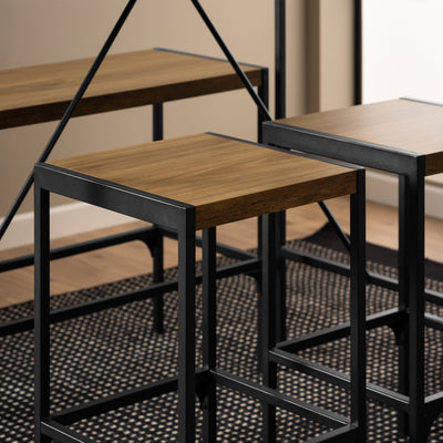 Bahamas Bar Table Set in Black and Oak – FTG, view 6