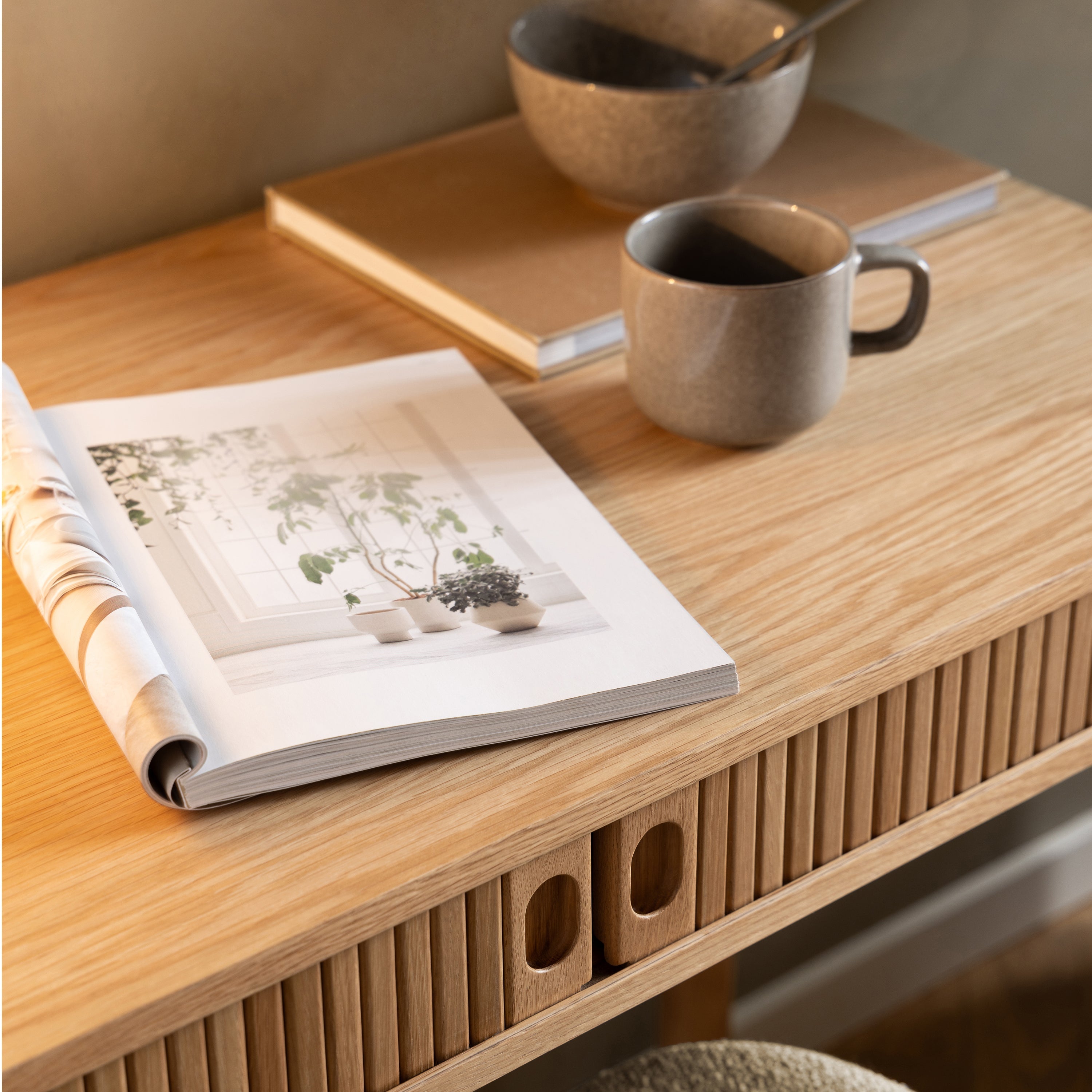 Langley Office Desk in Oak – FTG, view 6