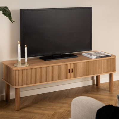 Langley TV Unit in Oak – FTG, view 6