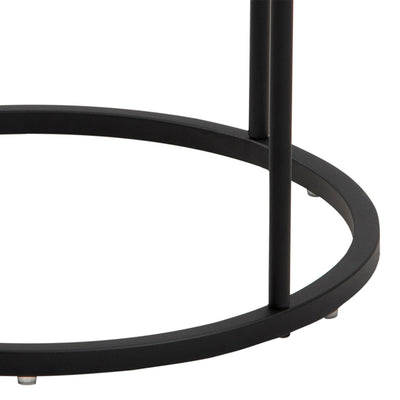 Polo Round Bedside Table in White and Black – FTG, view 8