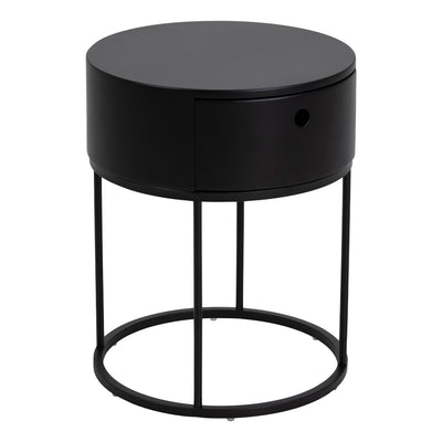 Polo Round Bedside Table in Black – FTG