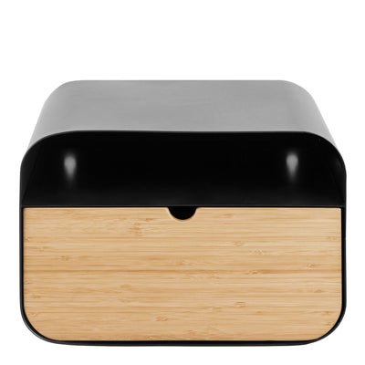 Joliet Wallmounted Bedside Table in Black and Bamboo – FTG, view 2